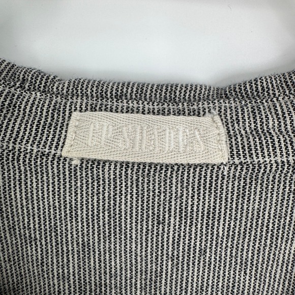 CP Shades Button Front Tunic Shirt Size Medium Gray Stripe 100% Cotton Casual - Picture 9 of 11